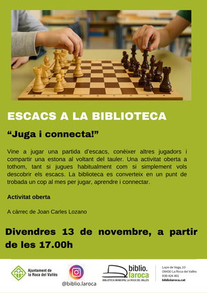 Escacs a la biblioteca: “Juga i connecta!”