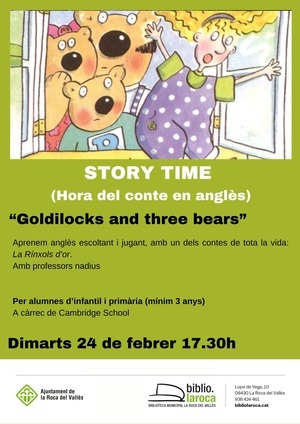 Story Time: Hora del conte en angl&egrave;s