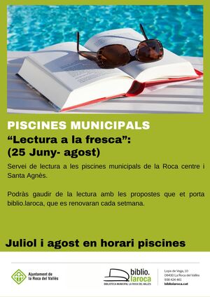 Piscines Municipals: "Lectura a la fresca":  (25 Juny- agost)