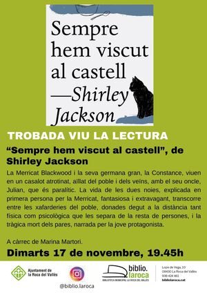 Trobada Viu la lectura: “Sempre hem viscut al castell” a la biblioteca