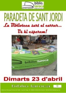 Paradeta de Biblio.laroca per Sant Jordi