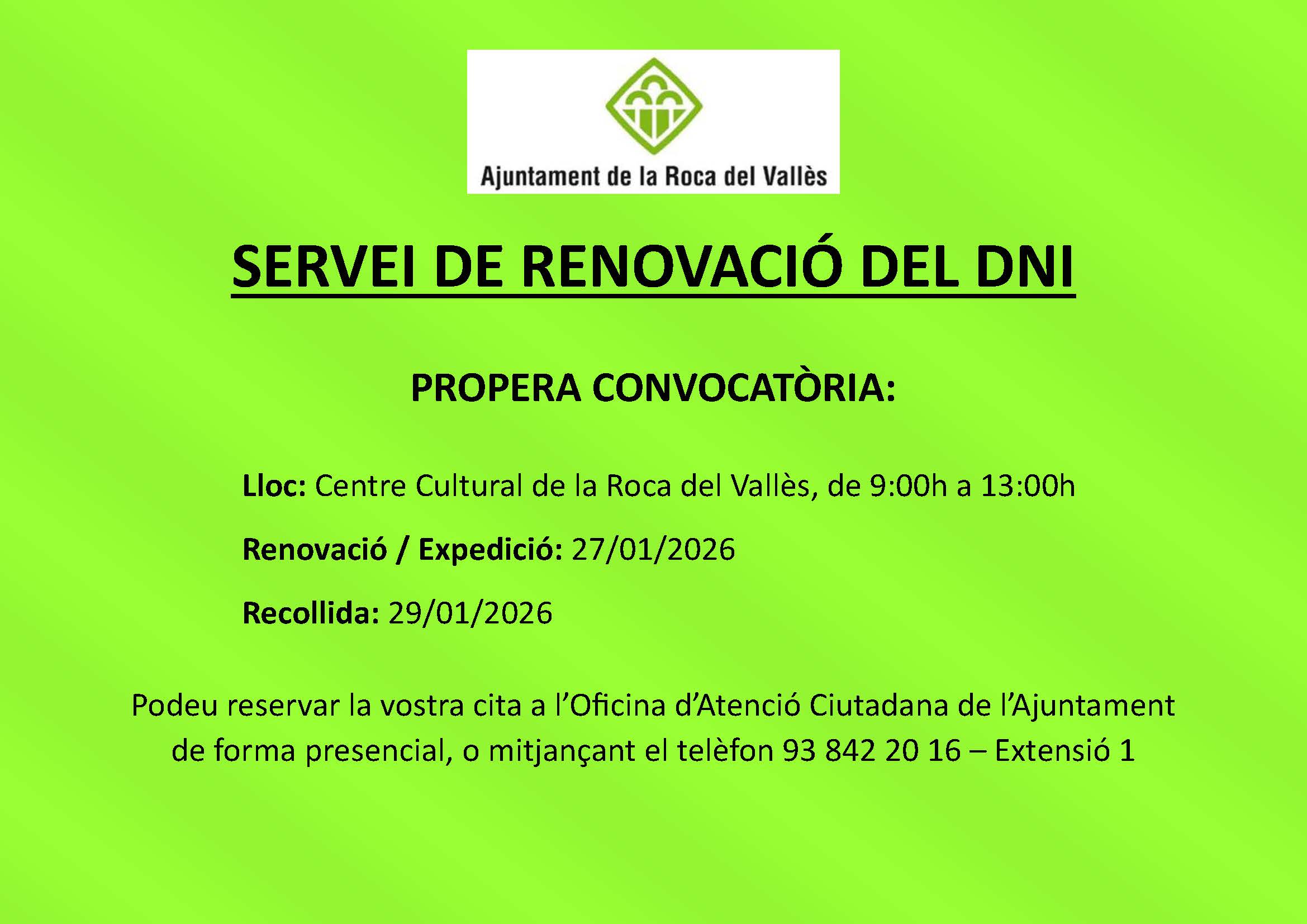 Renovació / Expedició del DNI