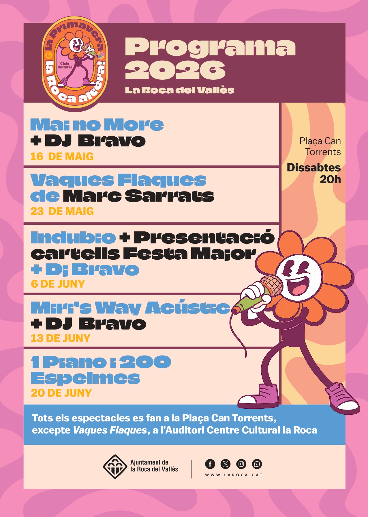 La Roca del Vallès torna a alterar la primavera amb música, humor i espectacles per a tots els públics