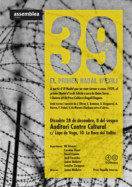 Representació teatral: 1939, EL PRIMER NADAL D'EXILI