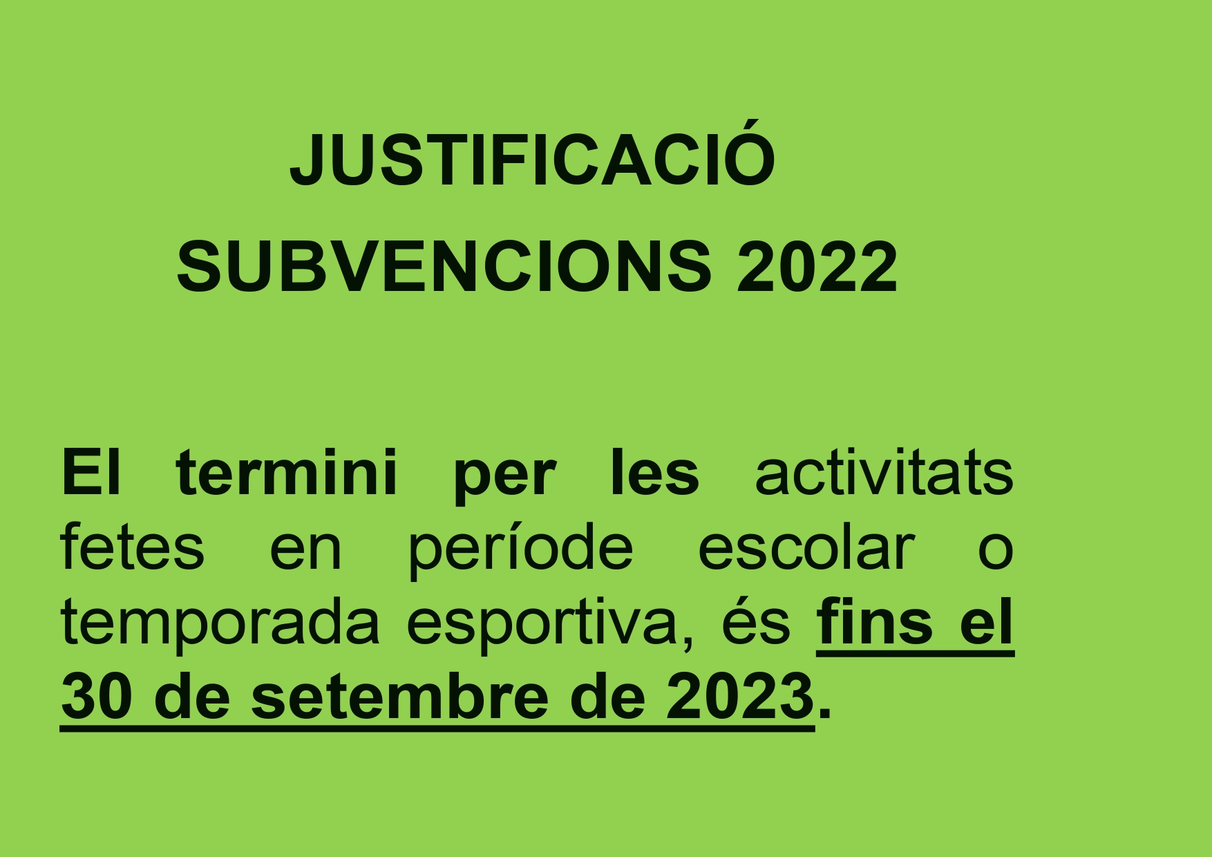 Justificació subvencions atorgades al teixit associatiu execici 2022