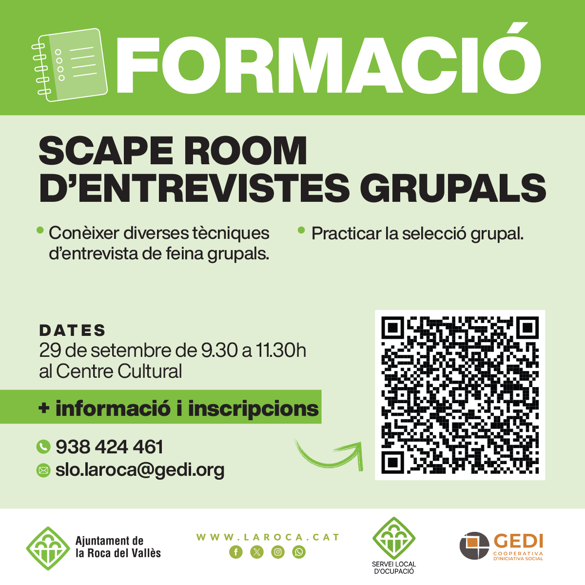 FORMACI&Oacute;: Scape room d'entrevistes grupals
