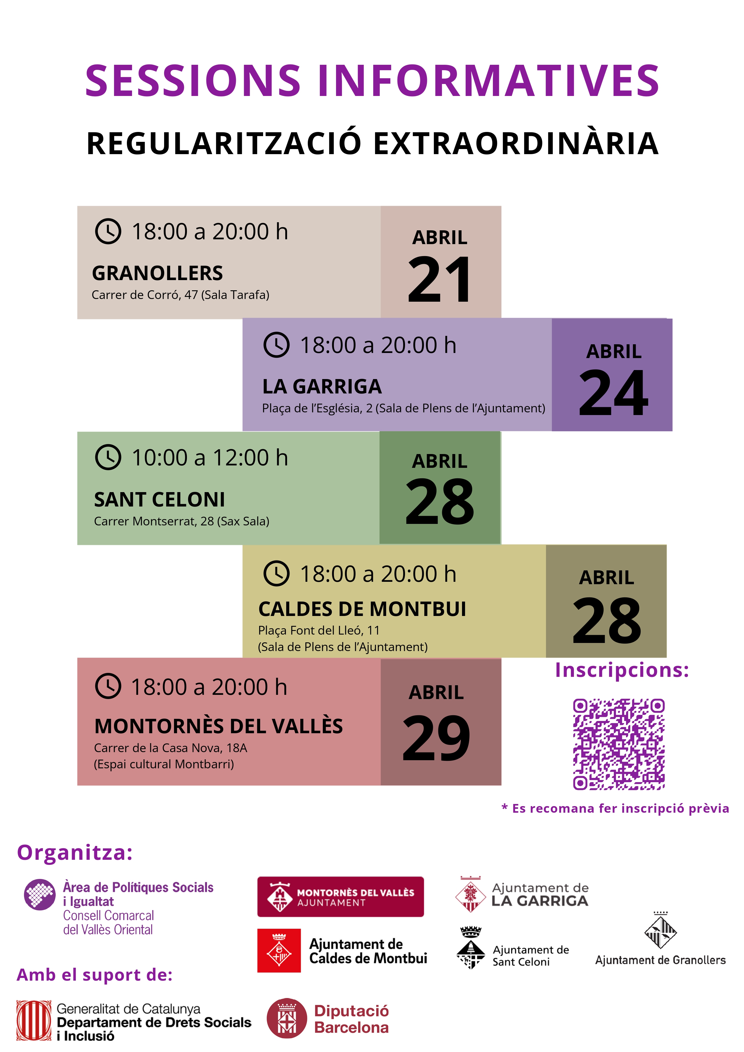 El Consell Comarcal impulsa xerrades informatives sobre el procés de regularització extraordinària de persones migrades