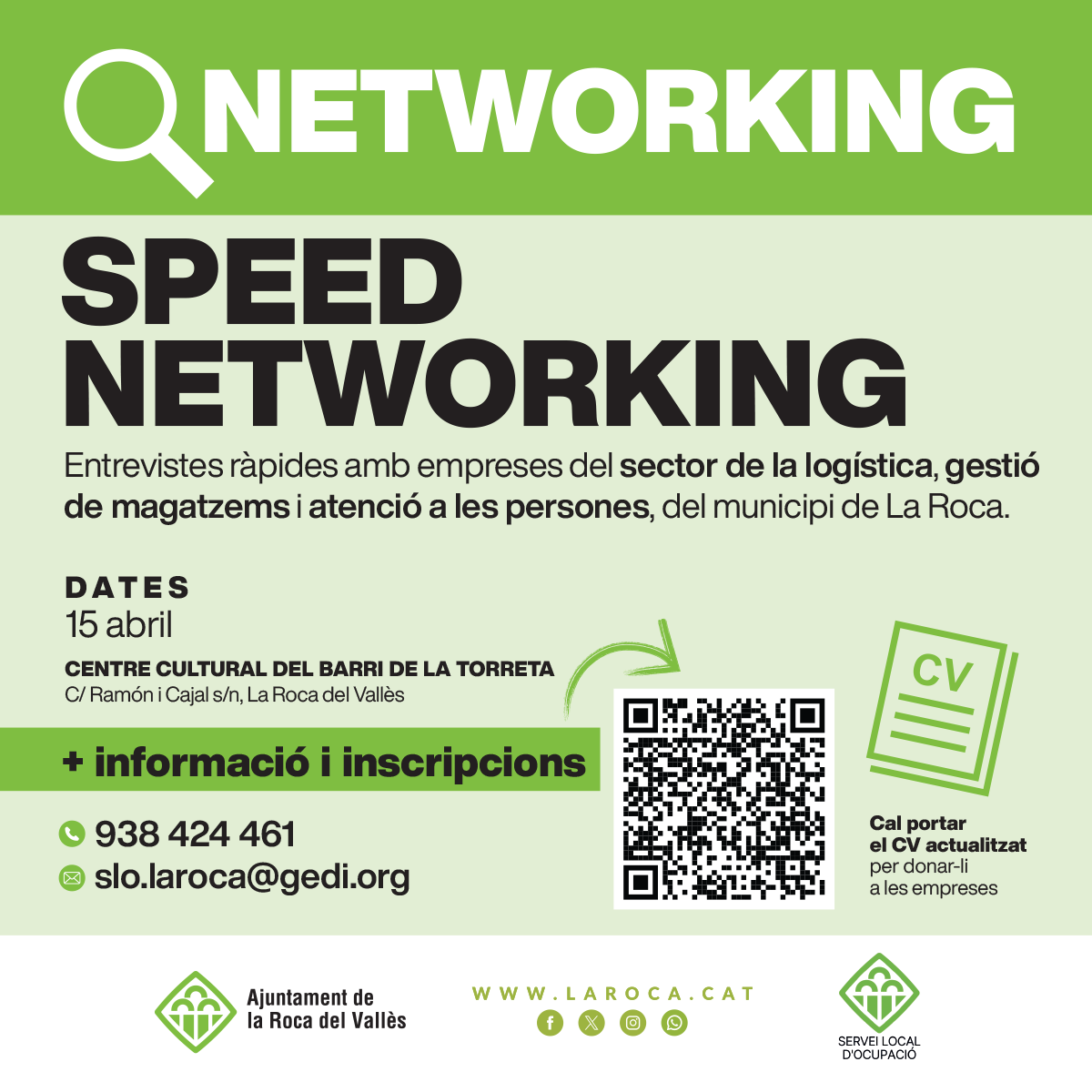 La Roca del Vallès impulsa una nova jornada de speed networking per connectar empreses i persones en recerca de feina