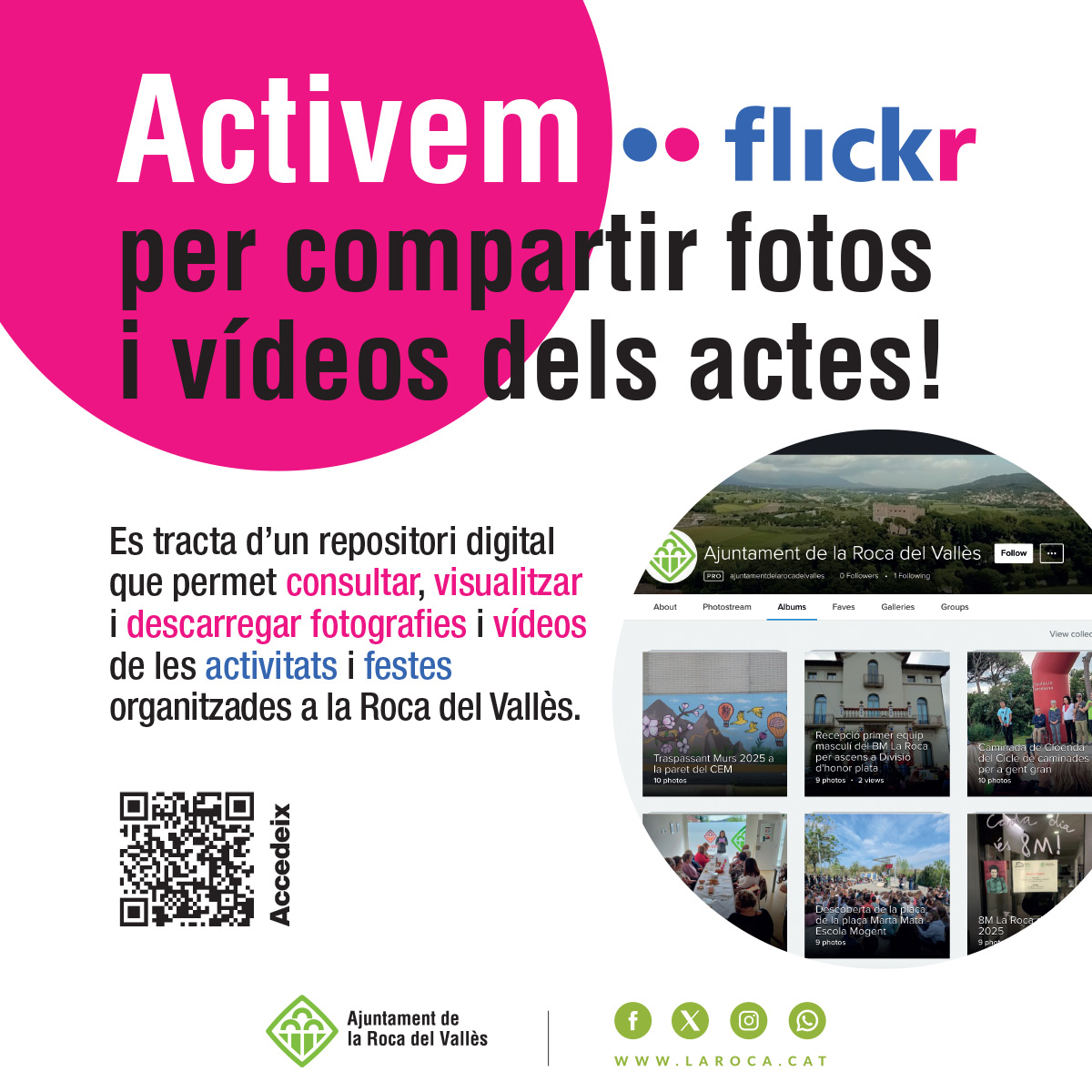 L'Ajuntament activa Flickr per compartir fotografies i vídeos dels actes de la Roca del Vallès