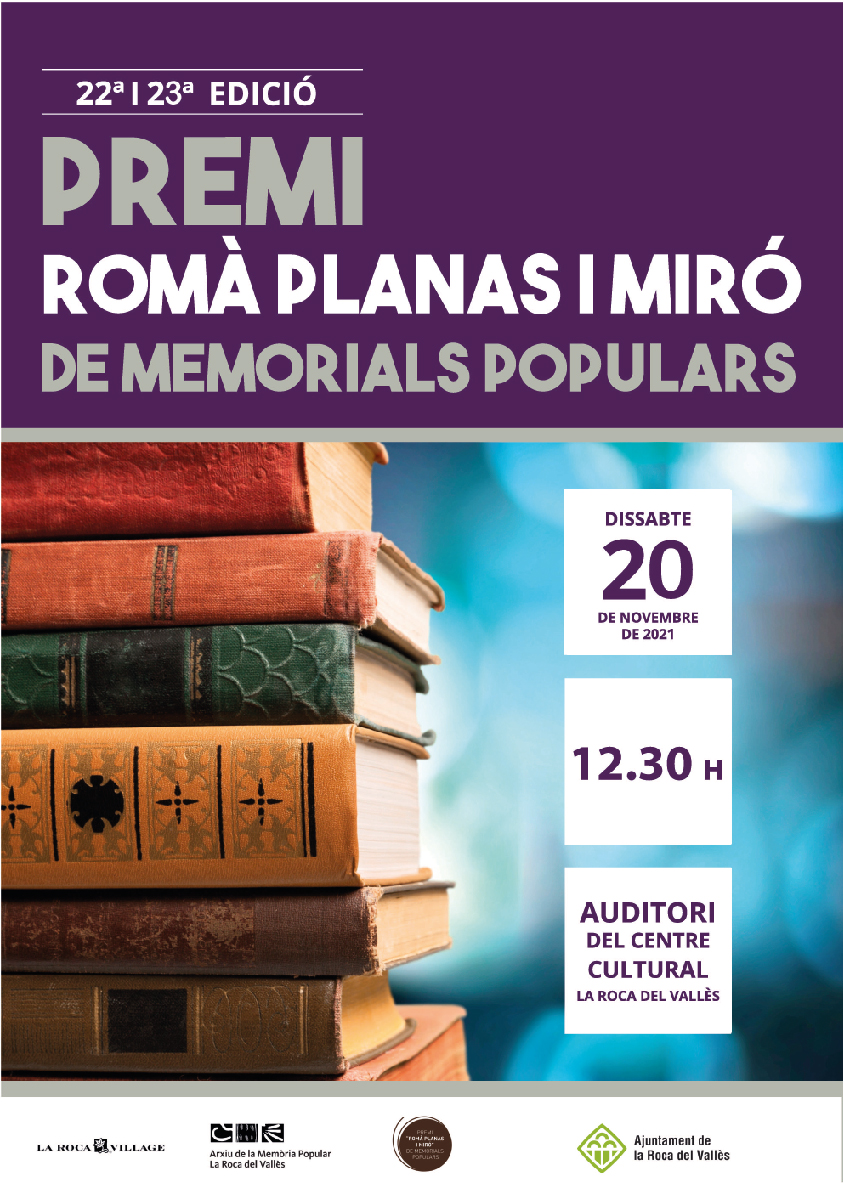 El Premi Romà Planas i Miró de Memorials Populars guardonarà les millors obres presentades en la 22a i 23a Edició 