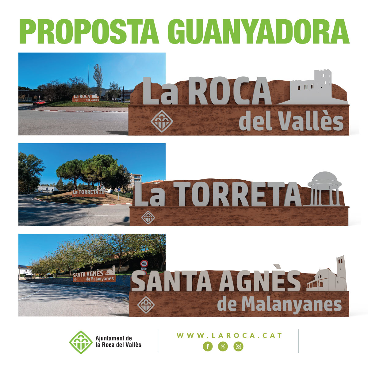 Un ampli 70,6% escull la Proposta 1 en la votació per decidir les lletres de benvinguda als nuclis de la Roca del Vallès 