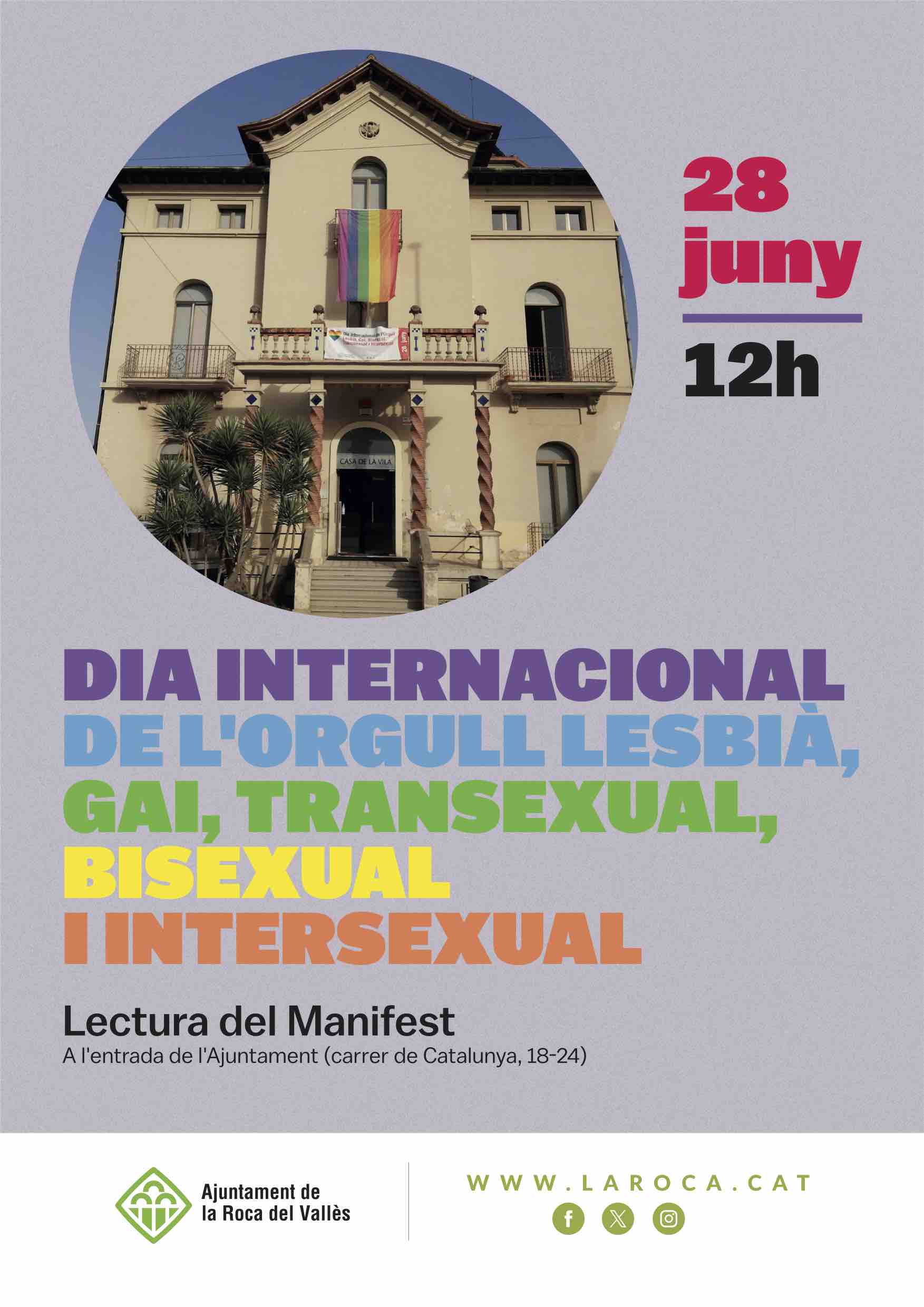 Lectura del Manifest del Dia Internacional de l'Orgull Lesbià, Gai, Transexual, Bisexual i Intersexual