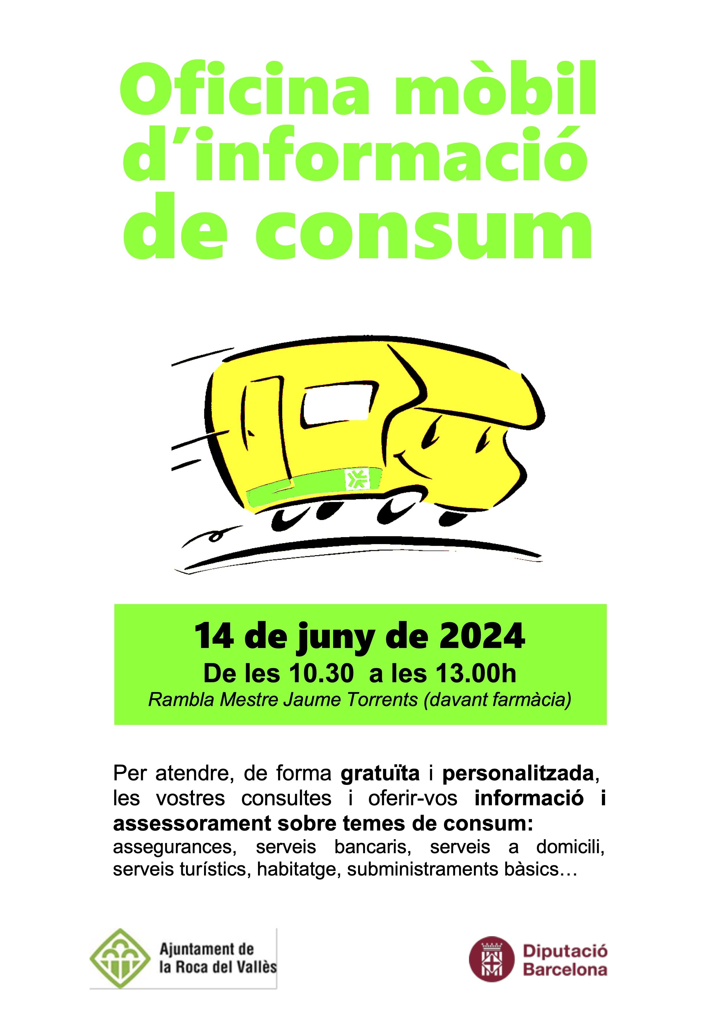 L'Oficina Mòbil d'Informació al Consumidor atendrà el 14 de juny