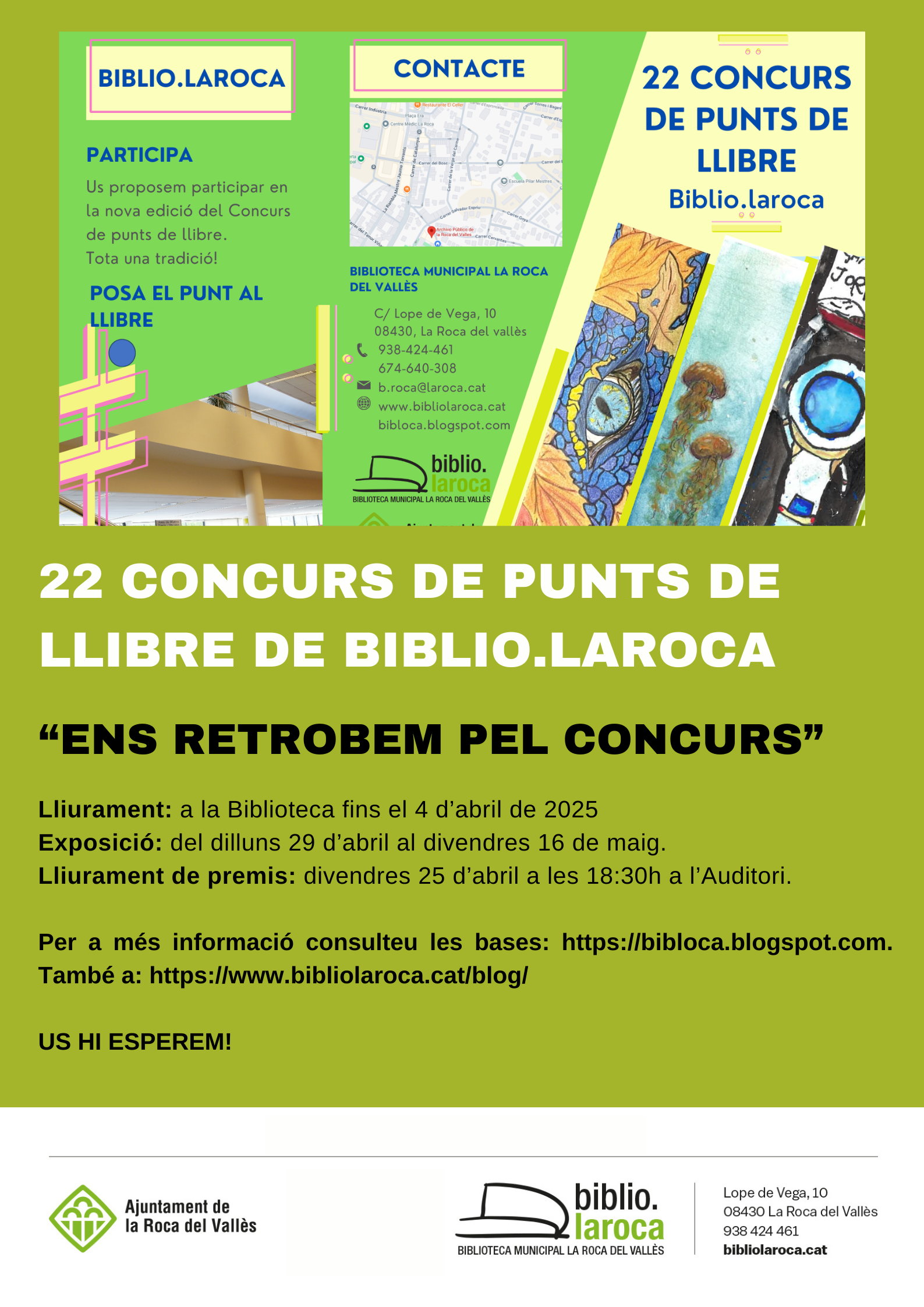 La Biblioteca engega el 22è Concurs de Punts de Llibre