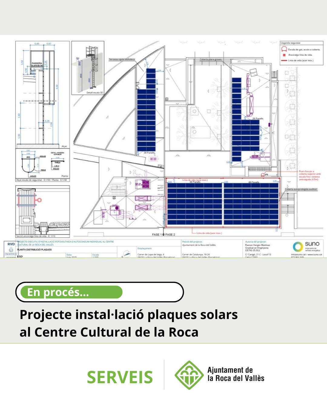 La Roca del Vallès aprova un projecte per instal·lar plaques solars al Centre Cultural