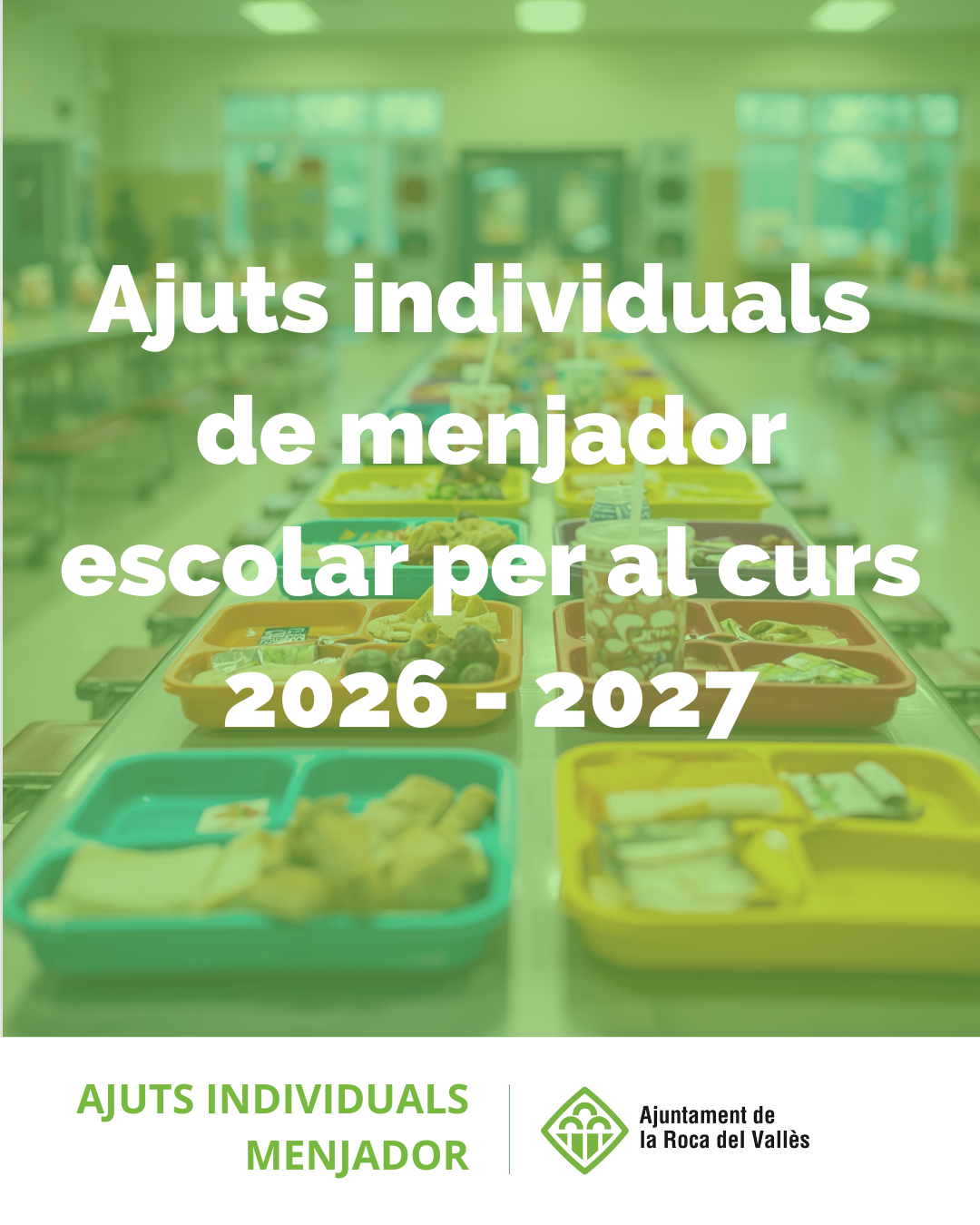Oberta la convocatòria dels ajuts individuals de menjador escolar per al curs 2026-2027